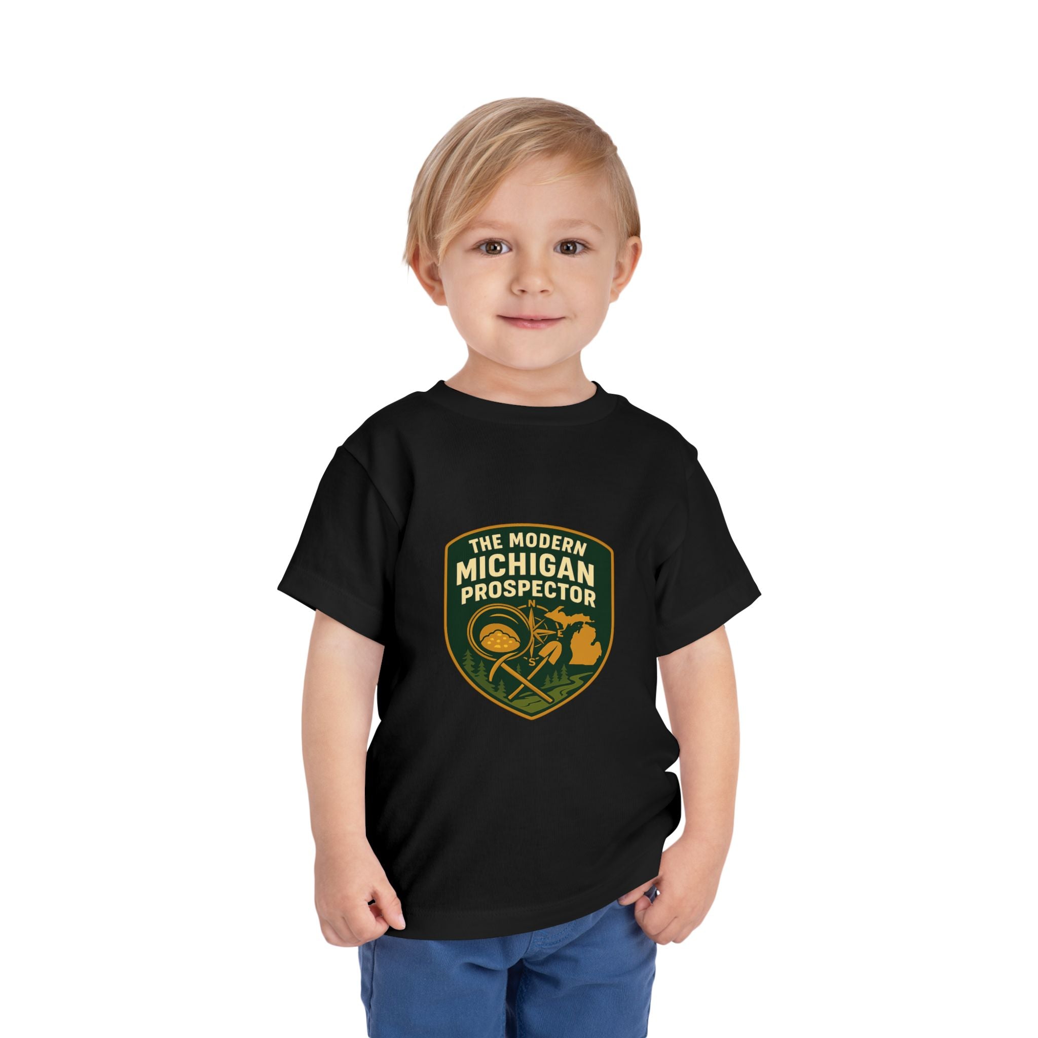 Toddler Tee — "The Modern Michigan Prospector" Badge Shirt
