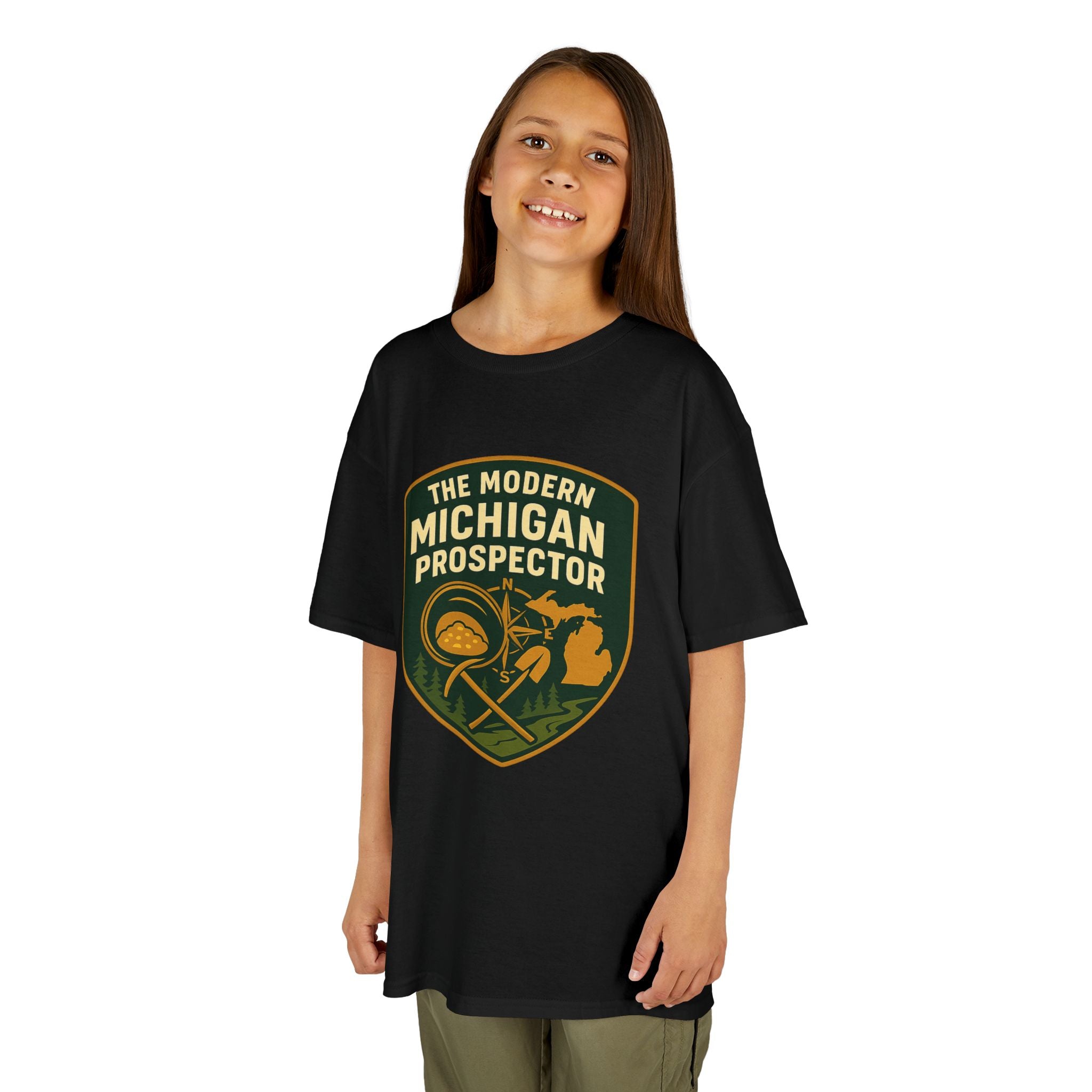 Kids T-Shirt — "The Modern Michigan Prospector" Vintage Badge Tee