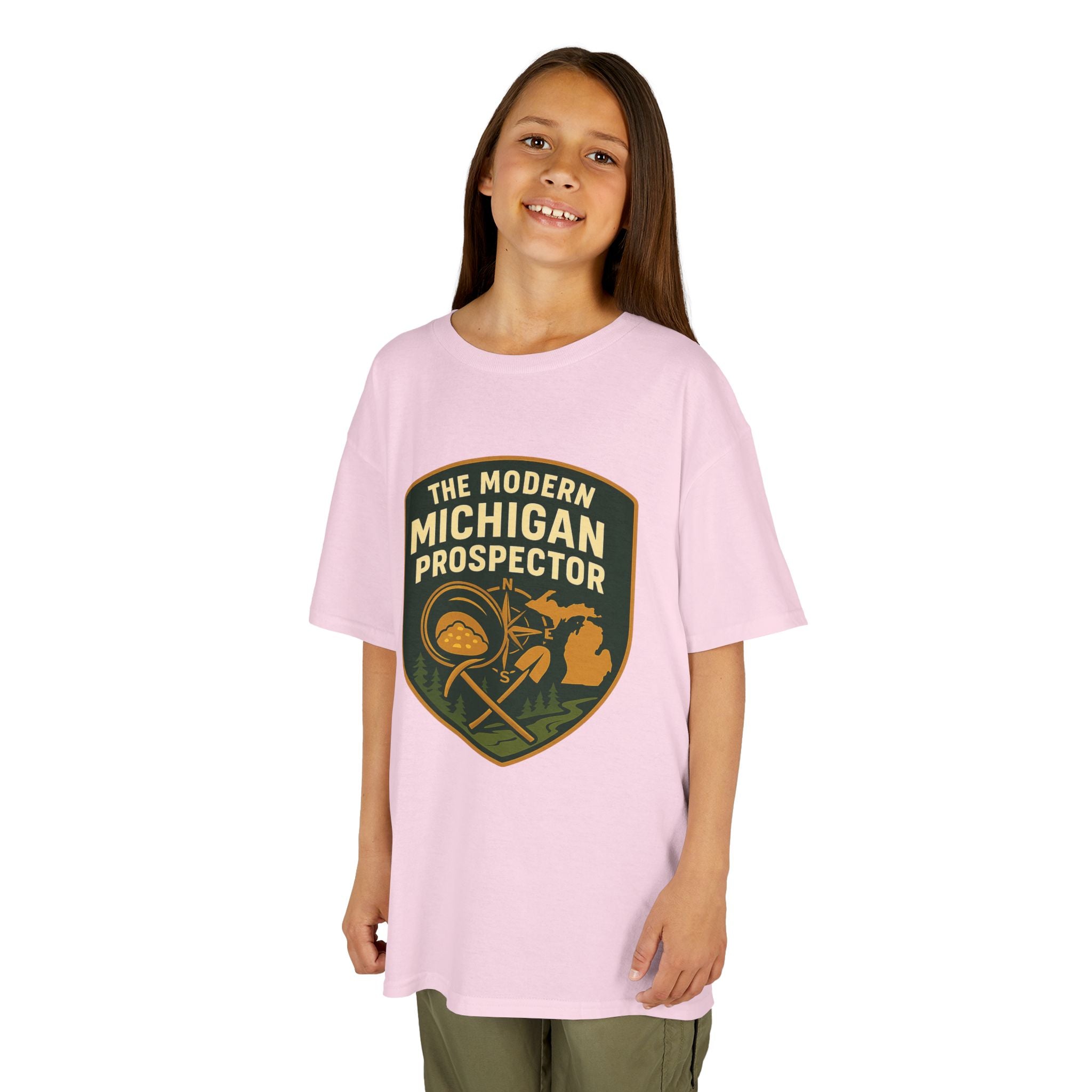 Kids T-Shirt — "The Modern Michigan Prospector" Vintage Badge Tee