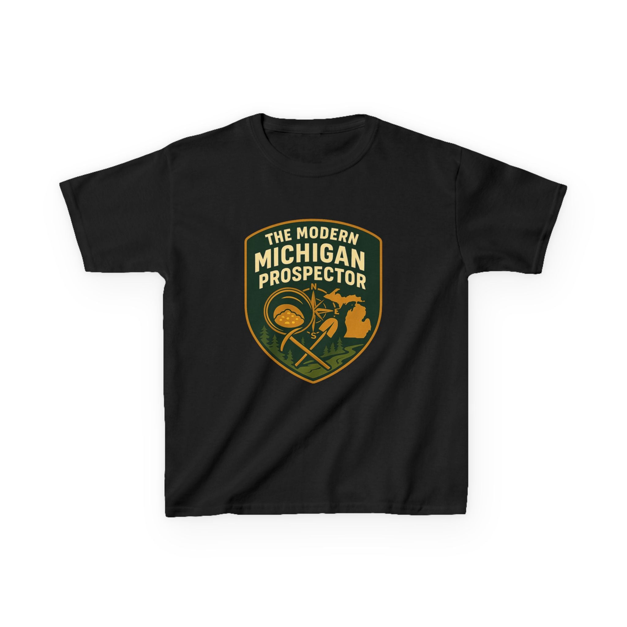 Kids T-Shirt — "The Modern Michigan Prospector" Vintage Badge Tee